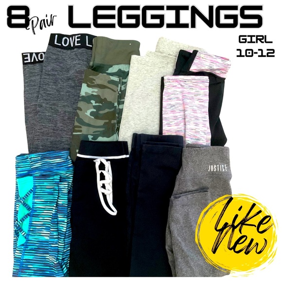 LIKE NEW! Mixed Lot | 8 Pair Leggings Girl Size 10-12 - Picture 2 of 2